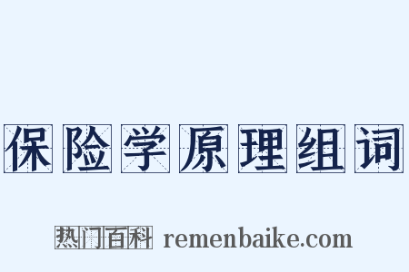 保险学原理组词是什么意思的图片